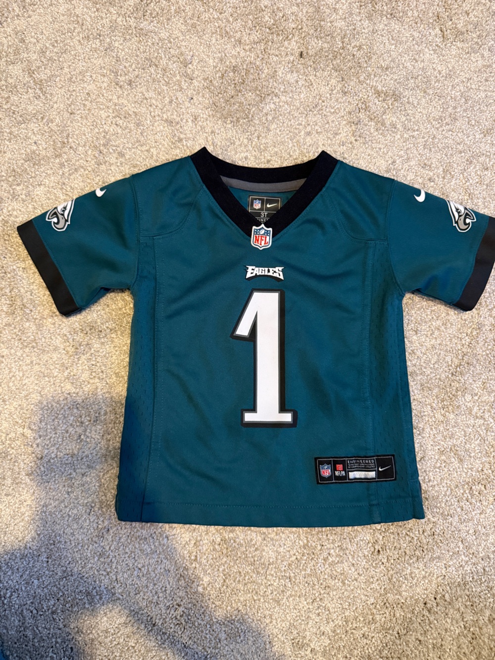 Nike midnight Green & Black Philadelphia Eagles Kids Hurts Jersey #1